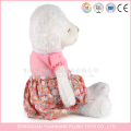 Custom stuffed 25cm White Mini Plush Sheep Toys with Dress